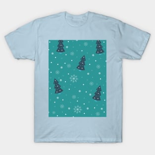 festive seamless vector pattern with christmas tree T-Shirt